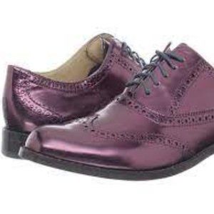 NWT!  AMAZING Cole Haan "Skylar" "Pinot Noir" Metallic Leather Oxford Sz 10.5!